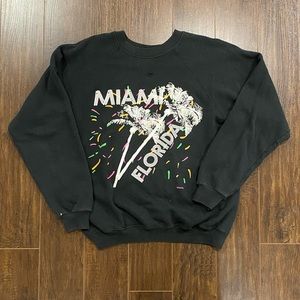 black miami crewneck